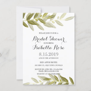 Greenery Olive Branch Bridal Shower Invite