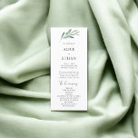 Greenery Olive Wedding Program<br><div class="desc">Modern botanical wedding program features an olive branch. Perfect for spring and botanical weddings.</div>