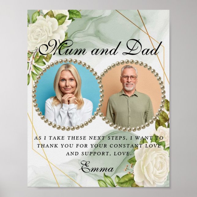 Greenery Parents of the Bride Thank You Gift Poster (Front)