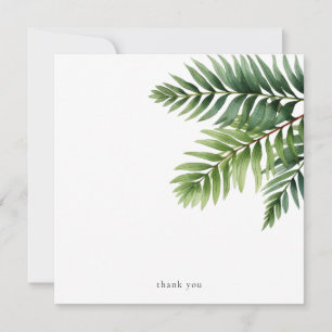 Greenery Personalized Square Thank You Card