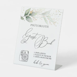 Greenery Photo Guest Book Sign Pedestal