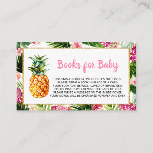 Greenery Pineapple Baby Shower Books for Baby Business Card