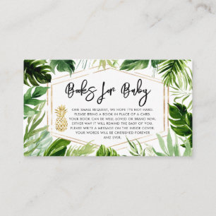 Greenery Pineapple Baby Shower Books for Baby Business Card