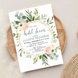 Greenery pink gold eucalyptus floral bridal shower invitation<br><div class="desc">For more advanced customization of this design,  simply select the "Customize It" button above!</div>