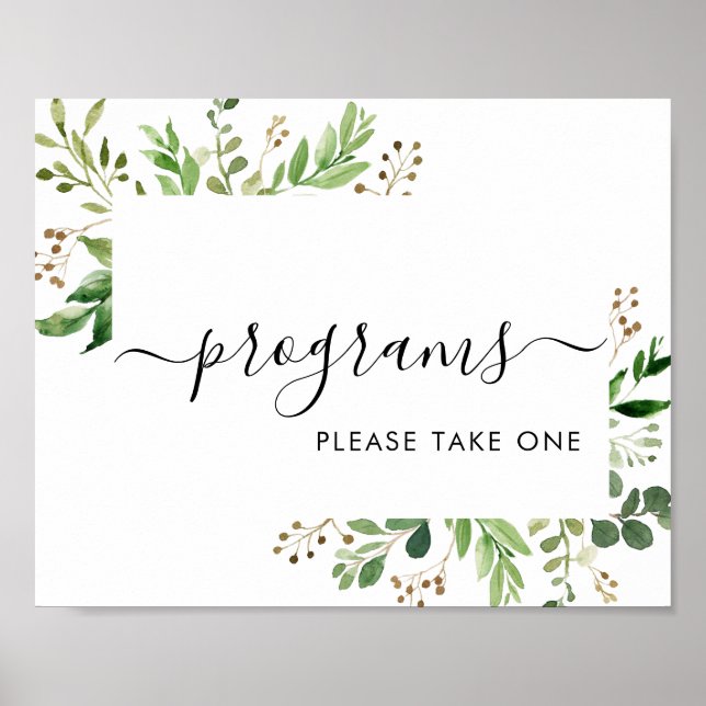 Greenery Programs Please Take One Sign (Front)