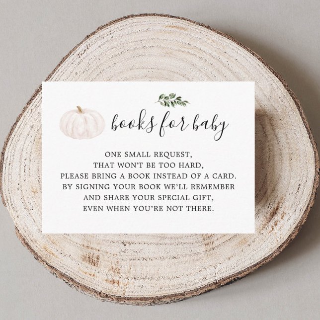 Greenery Pumpkin Baby Shower Book Request Enclosure Card (Creator Uploaded)