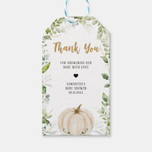 Greenery Pumpkin Baby Shower Favour Tags