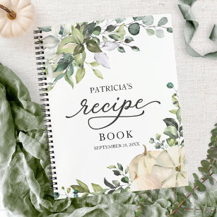 Greenery Pumpkin Bridal Shower Recipe Book