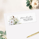 Greenery Pumpkin Fall Bridal Shower<br><div class="desc">Delicate watercolor greenery fall bridal shower address label. Easy to personalize with your details. Please get in touch with me via chat if you have questions about the artwork or need customization. PLEASE NOTE: For assistance on orders,  shipping,  product information,  etc.,  contact Zazzle Customer Care directly.</div>