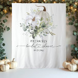 Greenery Pumpkin Fall Bridal Shower Backdrop Tapestry<br><div class="desc">Delicate watercolor greenery fall bridal shower backdrop. Easy to personalize with your details. Please get in touch with me via chat if you have questions about the artwork or need customization. PLEASE NOTE: For assistance on orders, shipping, product information, etc., contact Zazzle Customer Care directly https://help.zazzle.com/hc/en-us/articles/221463567-How-Do-I-Contact-Zazzle-Customer-Support-.Bridal Shower Backdrop Photo Prop...</div>