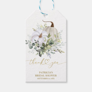 Greenery Pumpkin Fall Bridal Shower Favour Gift Ta Tags