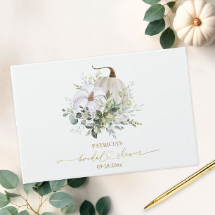 Greenery Pumpkin Fall Bridal Shower Guest Book