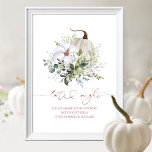 Greenery Pumpkin Fall Date Night Jar Sign<br><div class="desc">Delicate watercolor greenery fall bridal shower date night ideas sign. Easy to personalize with your details. Please get in touch with me via chat if you have questions about the artwork or need customization. PLEASE NOTE: For assistance on orders,  shipping,  product information,  etc.,  contact Zazzle Customer Care directly https://help.zazzle.com/hc/en-us/articles/221463567-How-Do-I-Contact-Zazzle-Customer-Support-.</div>