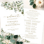 Greenery Pumpkin Fall Wedding Ceremony Program<br><div class="desc">A simple chic wedding ceremony order of service program. Easy to personalize with your details. Check the collection for matching items. CUSTOMIZATION: If you need design customization,  please get in touch with me via chat; if you need information about your order,  shipping options,  etc.,  please contact Zazzle support directly.</div>