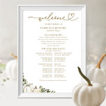 Greenery Pumpkin Fall Wedding Program Sign<br><div class="desc">Create an elegant and timeless fall-themed wedding suite that effortlessly reflects your style with personalized details.</div>