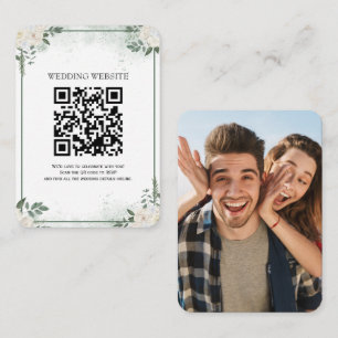 Greenery QR Code and Photo Enclosure Invitation