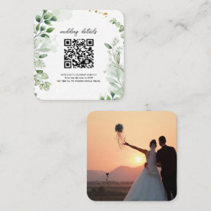 Greenery QR Code Photo RSVP Enclosure Invitation