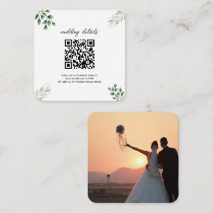 Greenery QR Code Photo RSVP Enclosure Invitation
