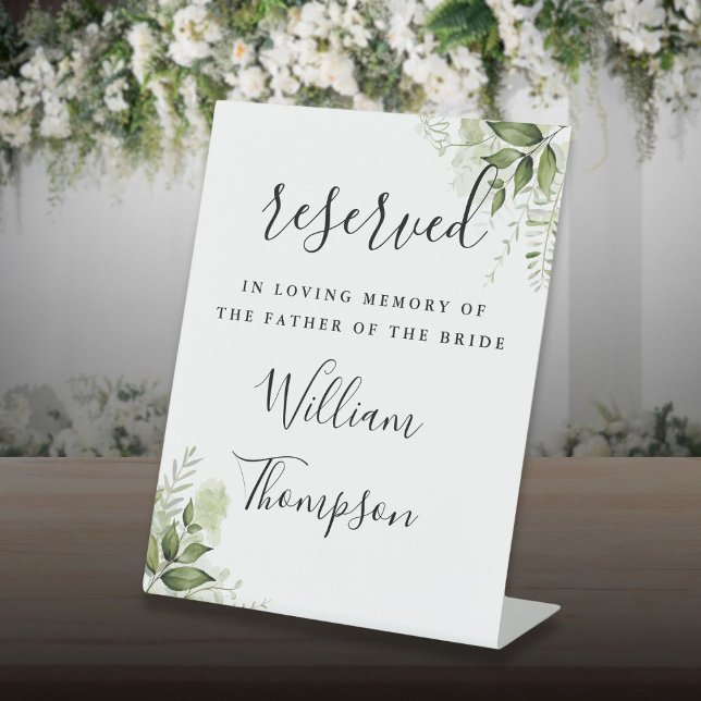 Greenery Reserved For Father Mother Memorial Pedestal Sign (Greenery Reserved For Father Mother Memorial Pedestal Sign)