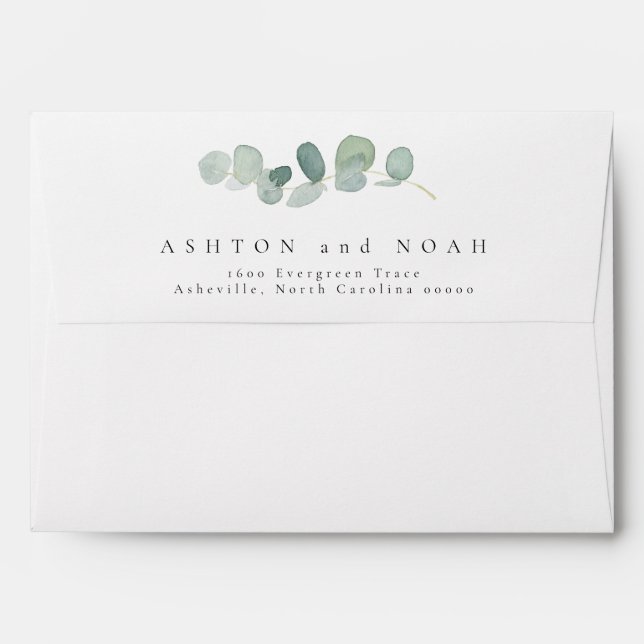 Greenery Return Address Envelopes (Back (Top Flap))