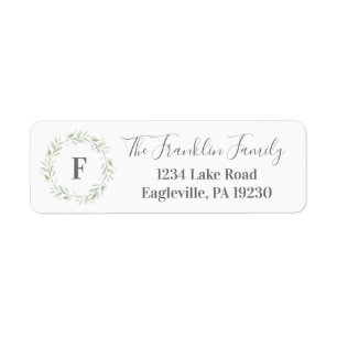 Greenery Return Address Labels, Baby shower Return