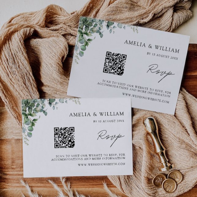 Greenery RSVP Card Wedding Template (Greenery RSVP Card Wedding Template)