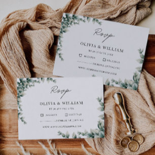Greenery RSVP Card Wedding Template