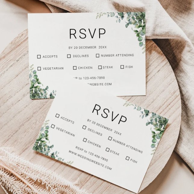 Greenery RSVP Card Wedding Template (Greenery RSVP Card Wedding Template)