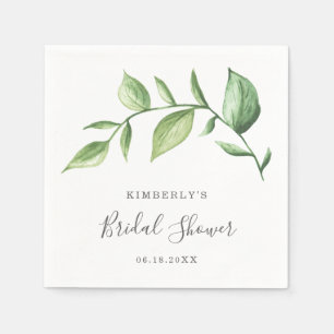 Greenery Rustic Elegant Botanical Bridal Shower Napkin