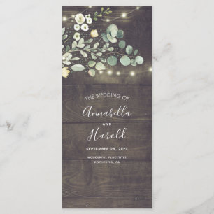 Greenery Rustic Garden Wedding Programs