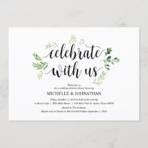 Greenery rustic Wedding Rehearsal Dinner Invites