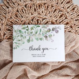 Greenery Sage Bridal Shower Thank You Card