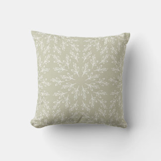 Greenery sage green mandala floral  throw pillow