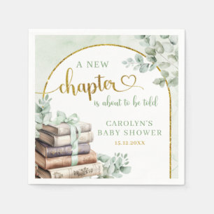 Greenery Sage Storybook Baby Shower Paper Napkins