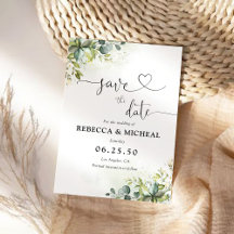 Greenery Save The Date Cards