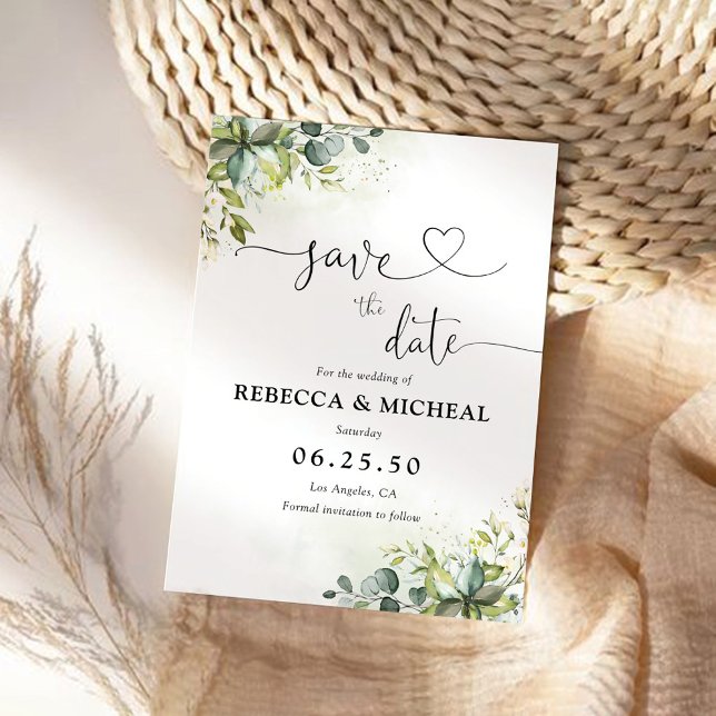 Greenery Save The Date Cards (Creator Uploaded)