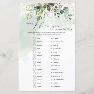 Greenery Saying I love you around the World