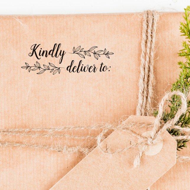 Greenery & Script Kindly Deliver To Rubber Stamp (Creator Uploaded)