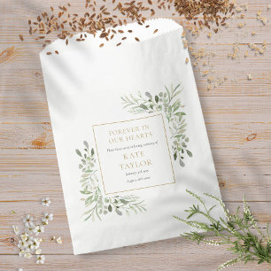 Greenery Seed Packet Funeral Memorial Favour Bag