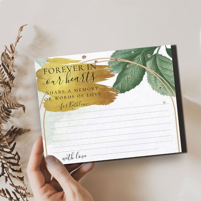 Greenery Share a Memory Funeral Card (Creator Uploaded)