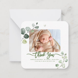 Greenery Shower Thank You DIY Colour Note Card