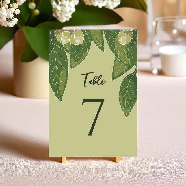 Greenery Simple Elegant Table Card (Lush Flower and Greenery Elegant Table Card)
