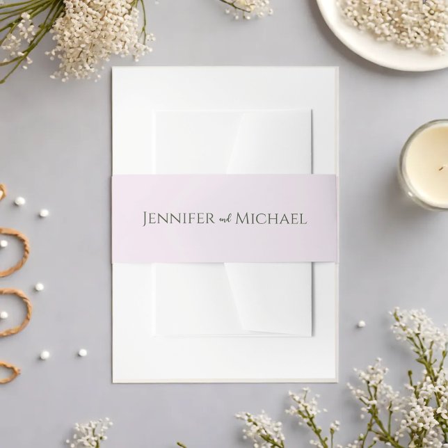 Greenery Simple Elegant Wedding Invitation Belly Band (Greenery Simple Elegant Wedding Invitation Belly Band)