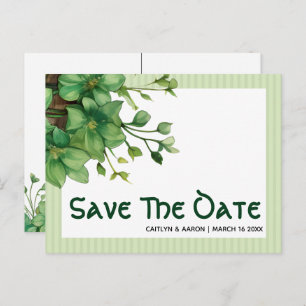 Greenery St. Patricks Day Celtic Save the Date Postcard