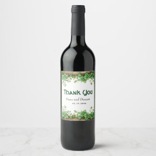 Greenery St. Patricks Day Thank you wedding Wine Label