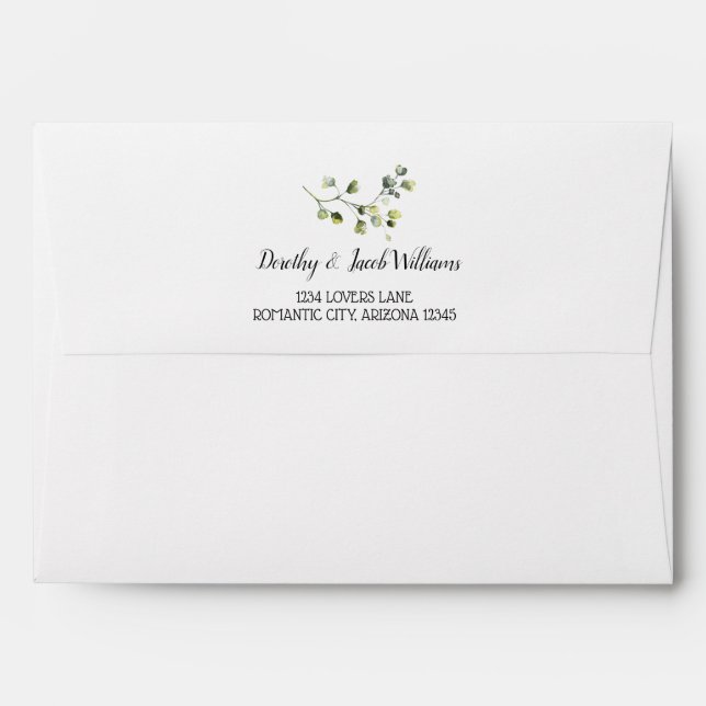 Greenery Stationery Return Address Liner Wedding E Envelope (Back (Top Flap))