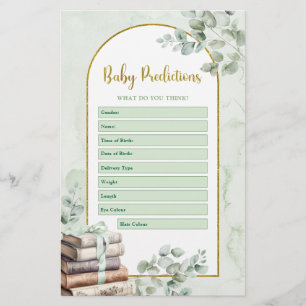 Greenery Storybook Baby Predictions Games