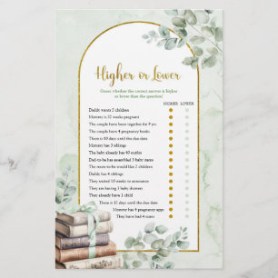 Greenery Storybook Higher or Lower Games Card
