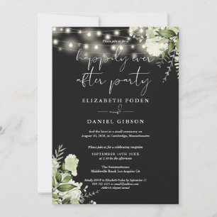 Greenery String Lights Happily Ever After Wedding Invitation