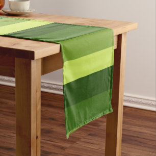 Greenery Stripes Long Table Runner